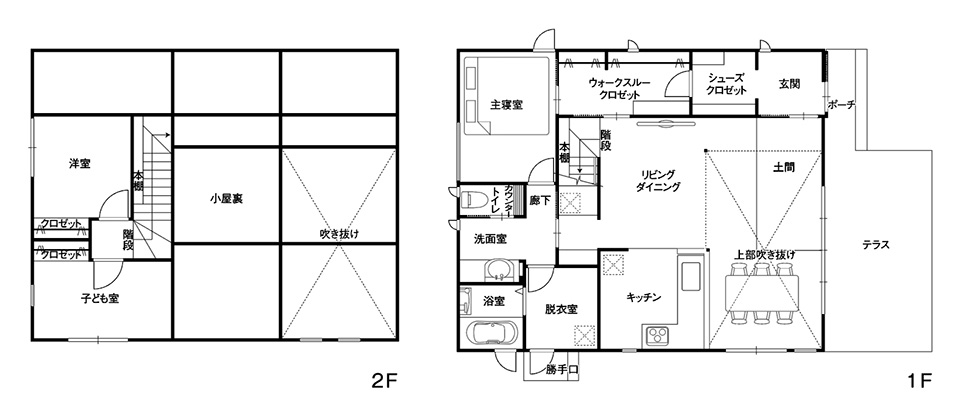 屋外と屋内を緩やかにつなぐ家